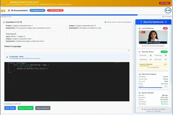 SkillBoard coding assessment interface