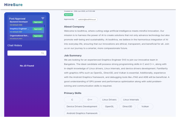 RecruitFlow dashboard showing JD builder and candidate scoring view